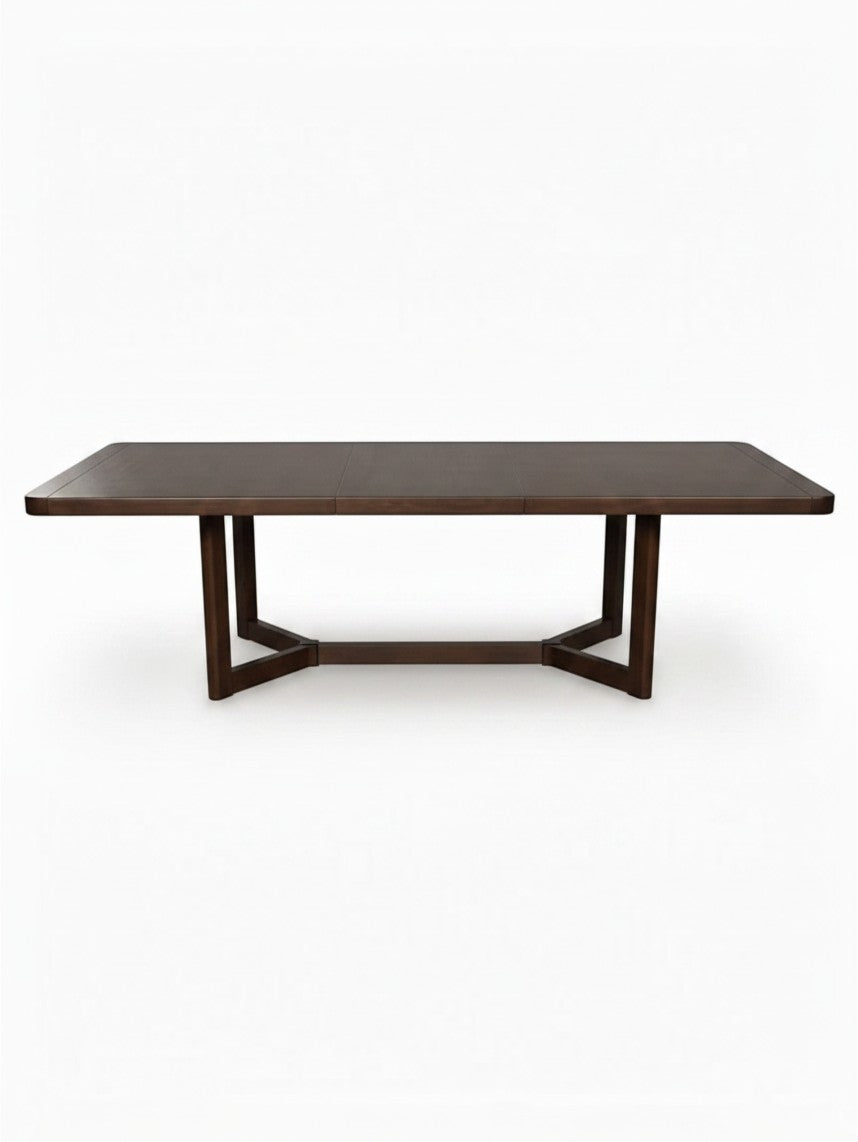 Table de salle à manger rectangulaire extensible TOCO Meubles en bois brun foncé avec pieds design