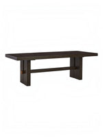 Table de salle à manger rectangulaire extensible TOCO Meubles en bois brun foncé avec base robuste