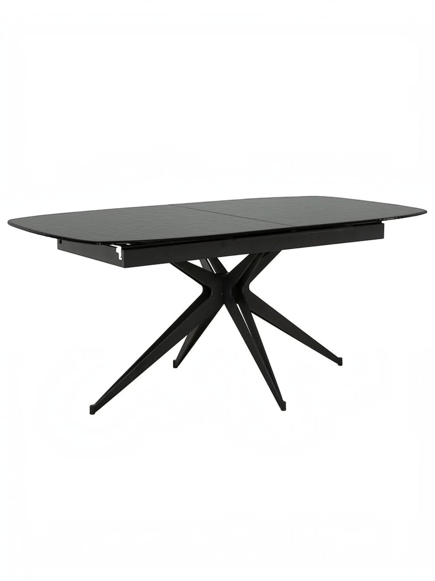 Table de salle à manger extensible Orano TOCO Meubles avec plateau noir et base en étoile moderne