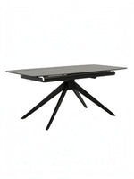 Table de salle à manger extensible Julia TOCO Meubles noire avec plateau rectangulaire et pieds en étoile modernes