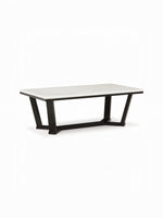 Table de salon Sola TOCO Meubles rectangulaire avec plateau blanc et base en bois espresso