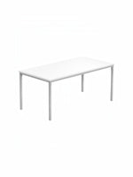 Table de salon Fiola blanche avec pieds en métal gris par TOCO Meubles au design minimaliste et moderne