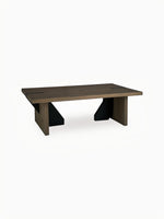 Table de salon Kandi TOCO Meubles en bois brun avec pieds noirs modernes et design épuré