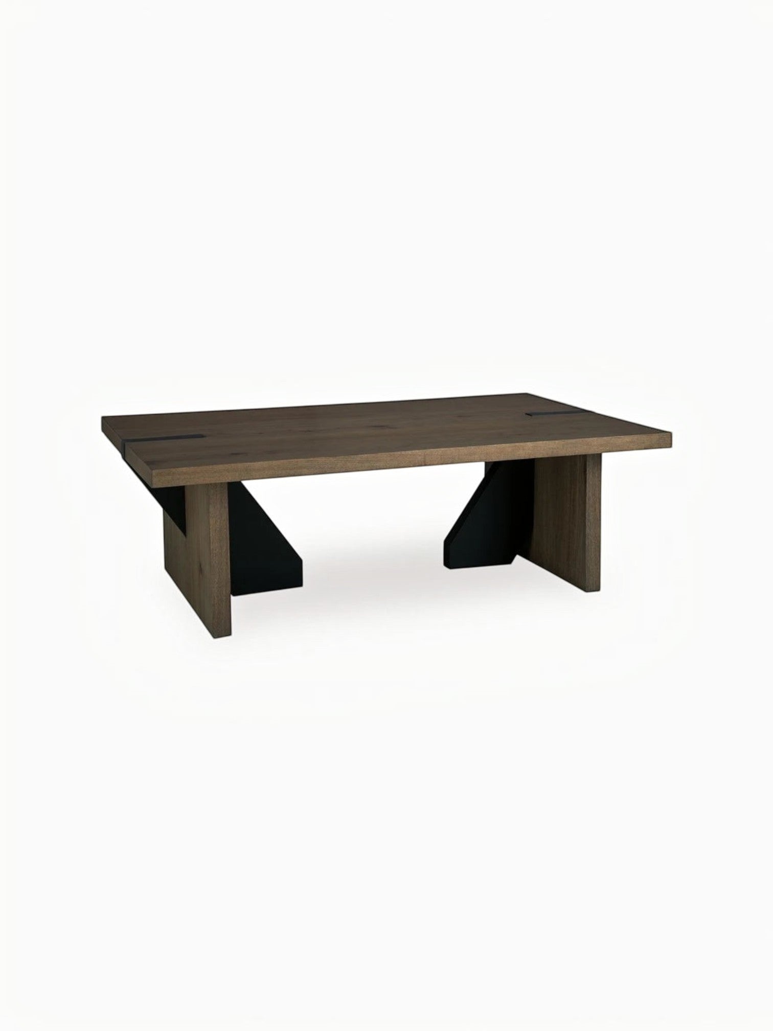 Table de salon Kandi TOCO Meubles en bois brun avec pieds noirs modernes et design épuré