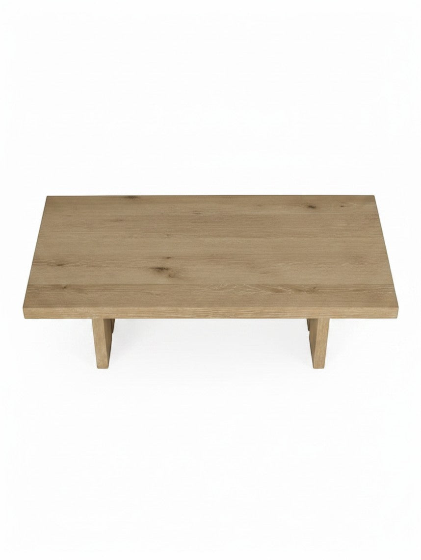 Table de salon Kyo TOCO Meubles rectangulaire en bois clair avec un plateau aux veines naturelles apparentes