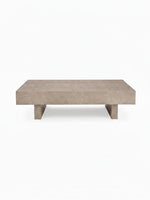 Table de salon rectangulaire TOCO Meubles en bois clair avec finition texturée et pieds robustes