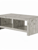 Table de salon Maria TOCO Meubles en bois gris avec étagère de rangement ouverte et design contemporain