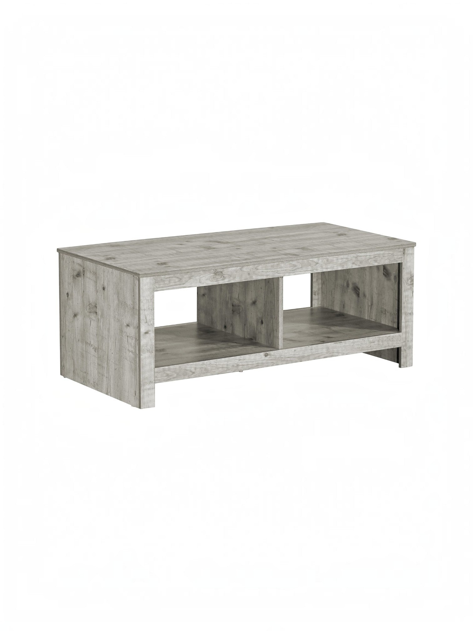Table de salon Maria TOCO Meubles en bois gris avec étagère de rangement ouverte au design contemporain
