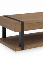 Table de salon TOCO Meubles Jorani en bois brun avec structure en métal noir moderne