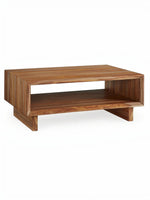 Table de salon Sonni par TOCO Meubles en bois massif avec étagère de rangement intégrée et design moderne