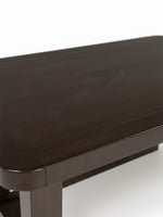 Table de salon rectangulaire TOCO Meubles Becki en bois brun foncé avec coins arrondis