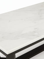 Table de salon Sola TOCO Meubles avec plateau en marbre blanc et structure en métal noir