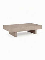 Table de salon rectangulaire TOCO Meubles Elaina en bois clair avec une finition texturée et un design minimaliste