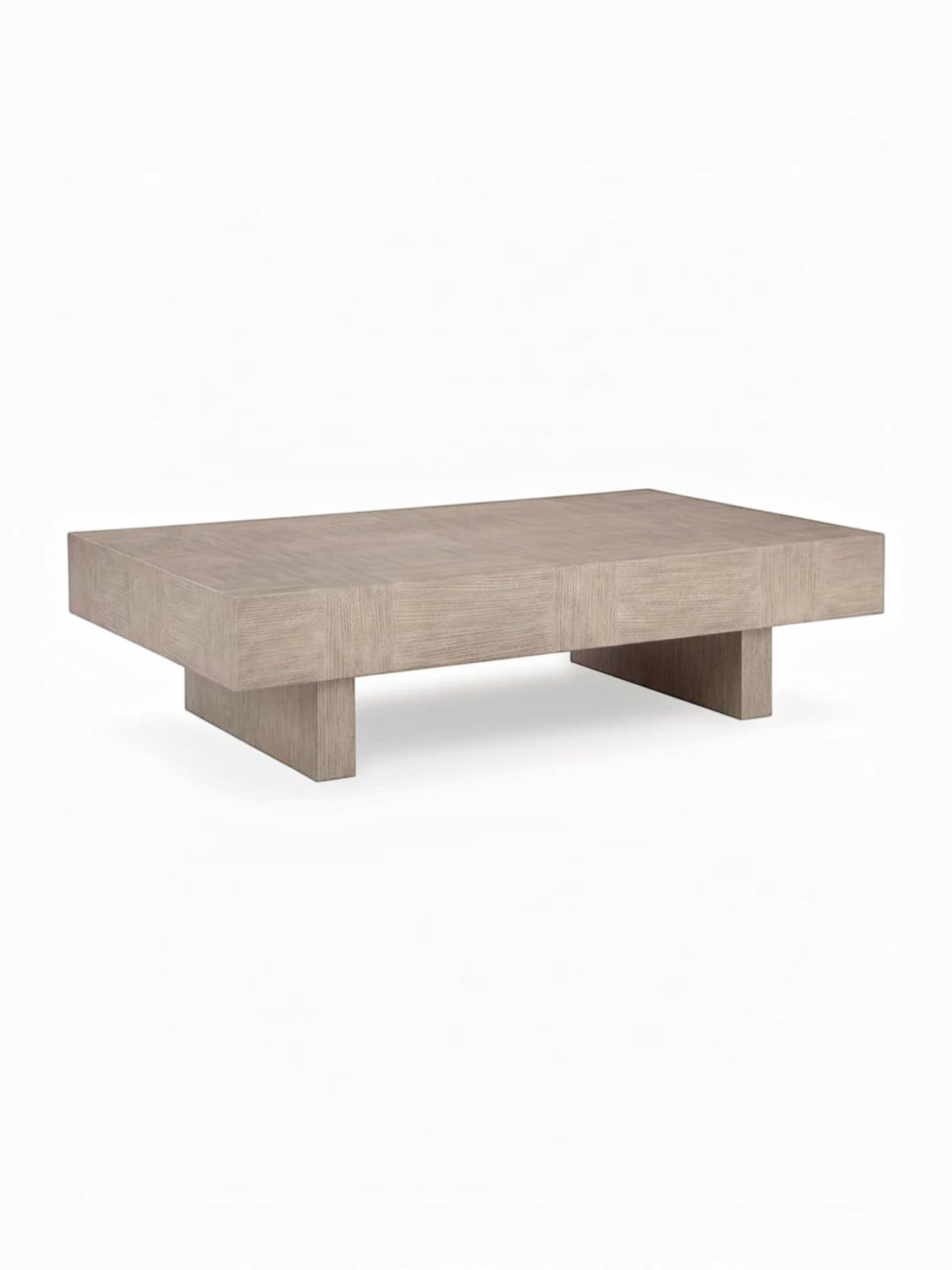 Table de salon rectangulaire TOCO Meubles Elaina en bois clair avec une finition texturée et un design minimaliste