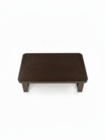 Table de salon rectangulaire TOCO Meubles Becki en bois massif brun foncé avec coins arrondis vue de dessus