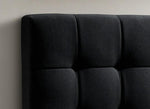 Tête de lit capitonnée noire TOCO Meubles, tissu doux, design moderne, 6 panneaux carrés