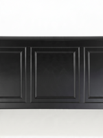 Tête de lit TOCO Meubles Margaux en bois noir au fini usé avec moulures décoratives de style transitionnel