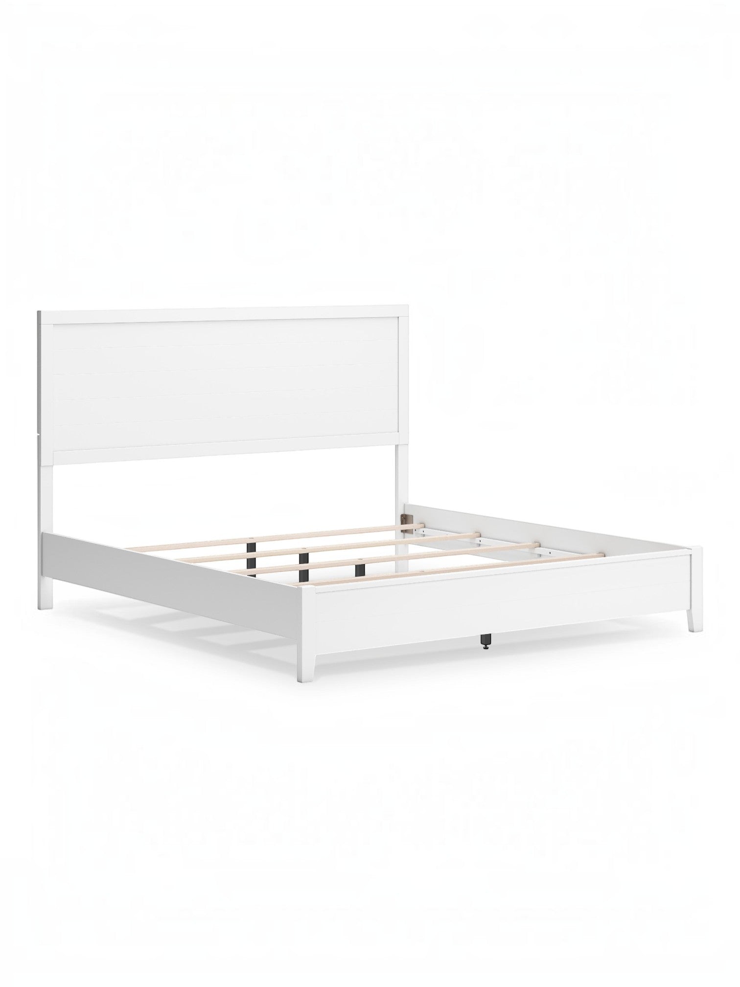 Très grand lit Gisele par TOCO Meubles en bois blanc avec tête de lit style planches contemporain