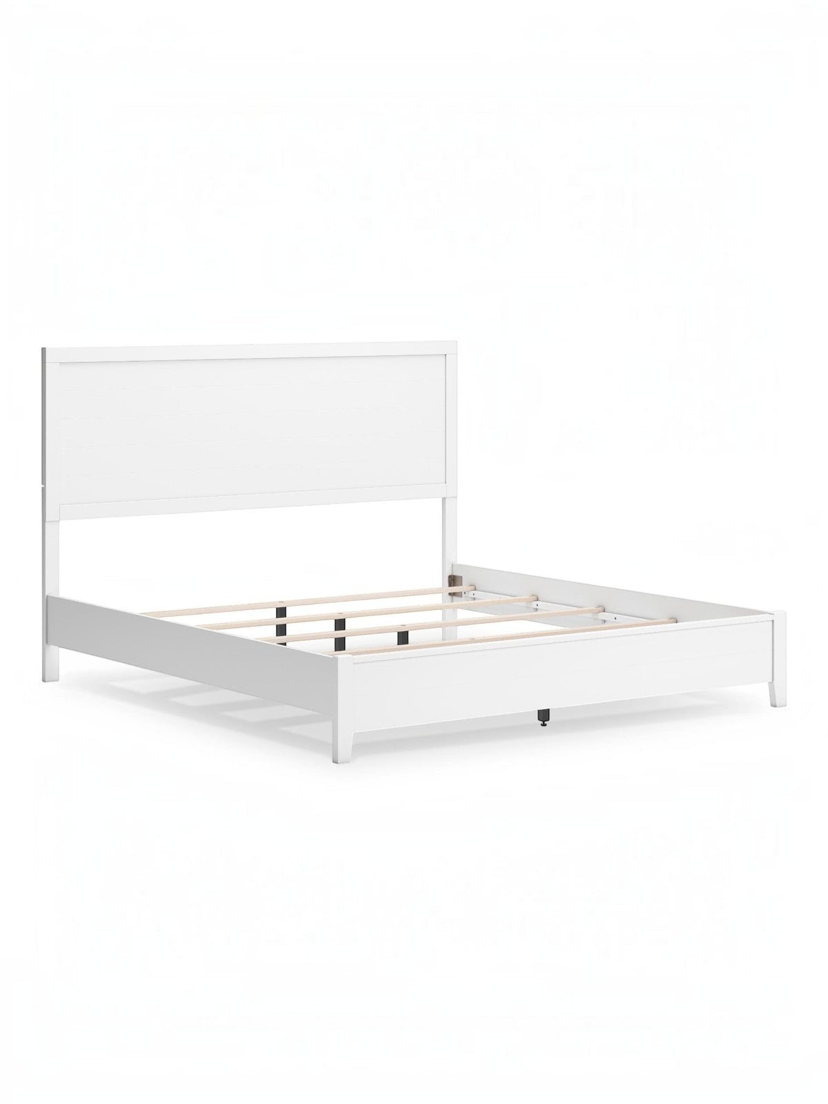 Très grand lit Gisele par TOCO Meubles en bois blanc avec tête de lit style planches contemporain