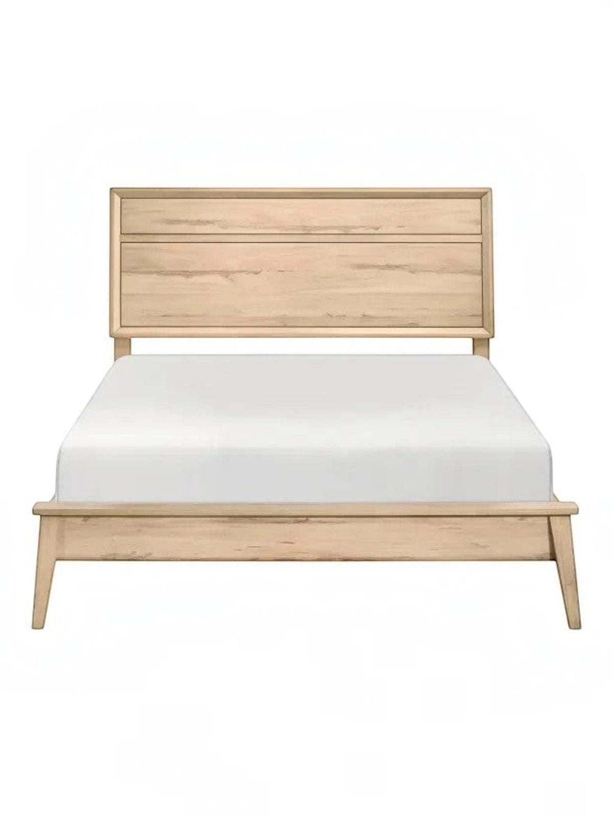 Très grand lit TOCO Meubles Joaquin en mélamine effet bois clair au design moderne mid-century avec tête de lit épurée