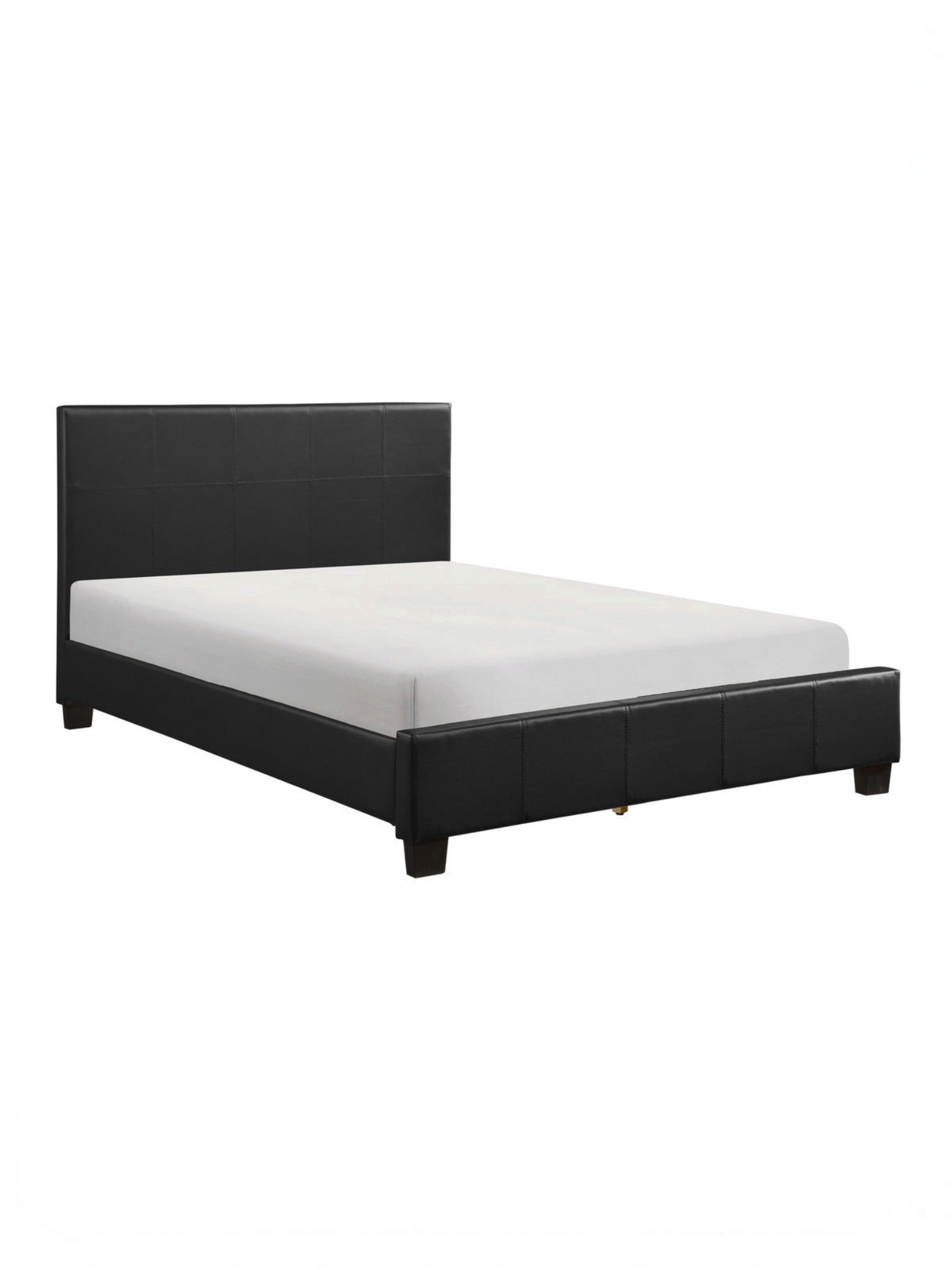 Très grand lit plateforme Léon de TOCO Meubles en similicuir noir au design contemporain épuré