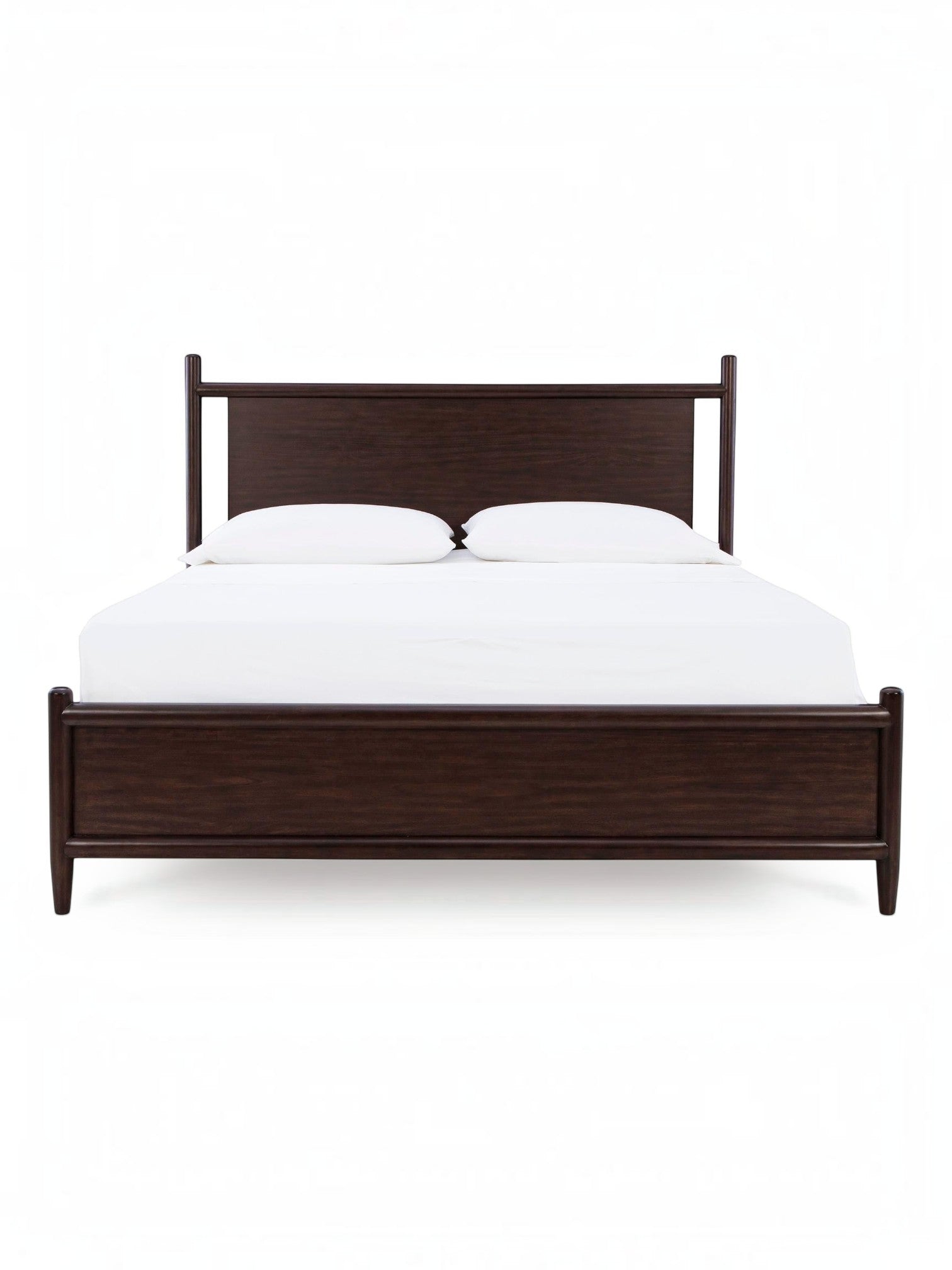 Très grand lit Rosie TOCO Meubles au fini merlot avec structure à panneaux et design contemporain élégant
