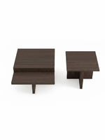 Ensemble de deux tables basses TOCO Meubles Zendex en bois brun avec design moderne et pieds en croix