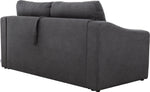 TOCO Meubles Canapé-lit Ayana gris foncé en tissu, design moderne avec coussins amovibles et accoudoirs incurvés.