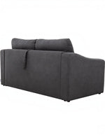 TOCO Meubles Canapé-lit Ayana gris foncé en tissu, design moderne avec coussins amovibles et accoudoirs incurvés.