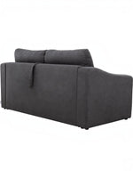 TOCO Meubles Canapé-lit Ayana gris foncé en tissu, design moderne avec coussins amovibles et accoudoirs incurvés.