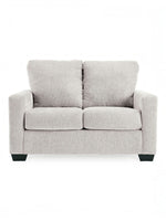 TOCO Meubles - Canapé-lit Jabari 2 places gris clair, tissu texturé, pieds noirs discrets. Design moderne et confortable.