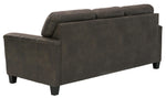 TOCO Meubles Canapé-lit Kairo marron foncé aspect cuir, 3 places, convertible, style contemporain.