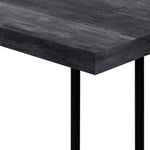 TOCO Meubles Eliott industrial C-shaped side table with dark wood effect top and black metal legs.
