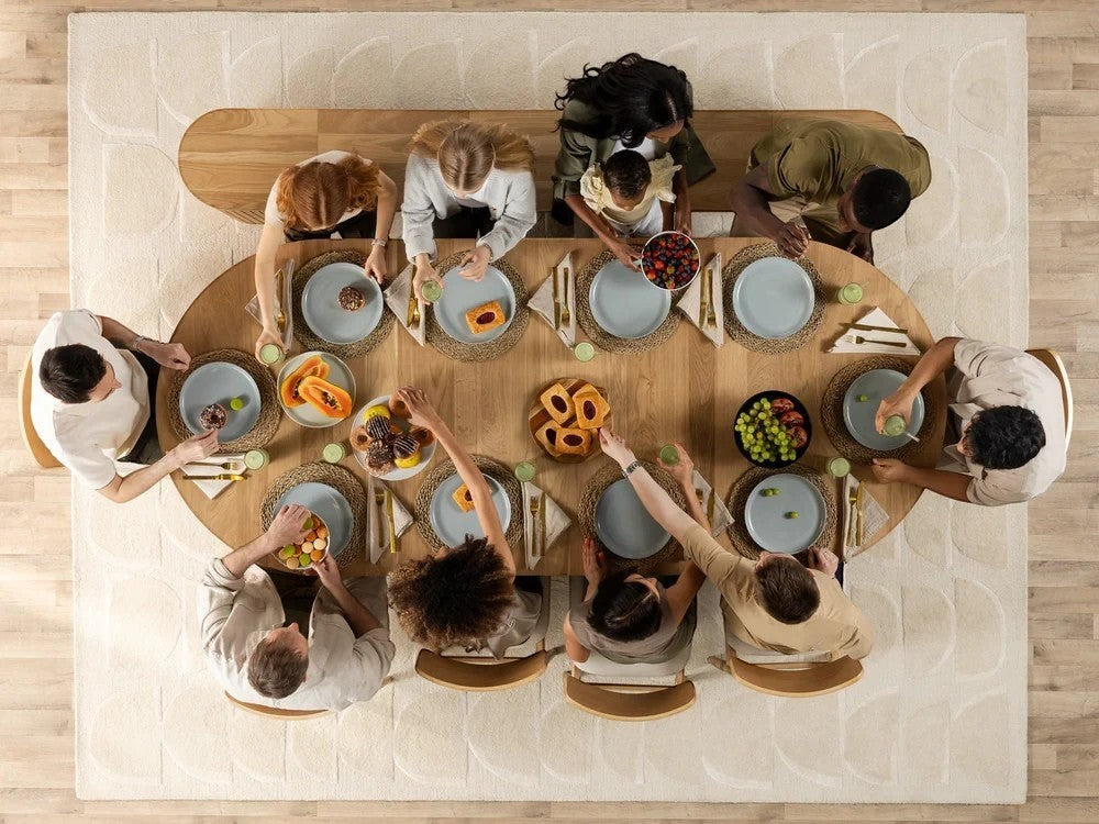 TOCO Meubles Table de salle à manger en bois de chêne scandinave, extensible, pour 12 personnes, style moderne