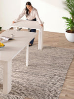TOCO Meubles Table de salle à manger extensible en bois de bouleau canadien, blanc vieilli, design moderne