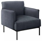 Chaise d'appoint Antoinette TOCO Meubles bleue, vue de face sur fond blanc