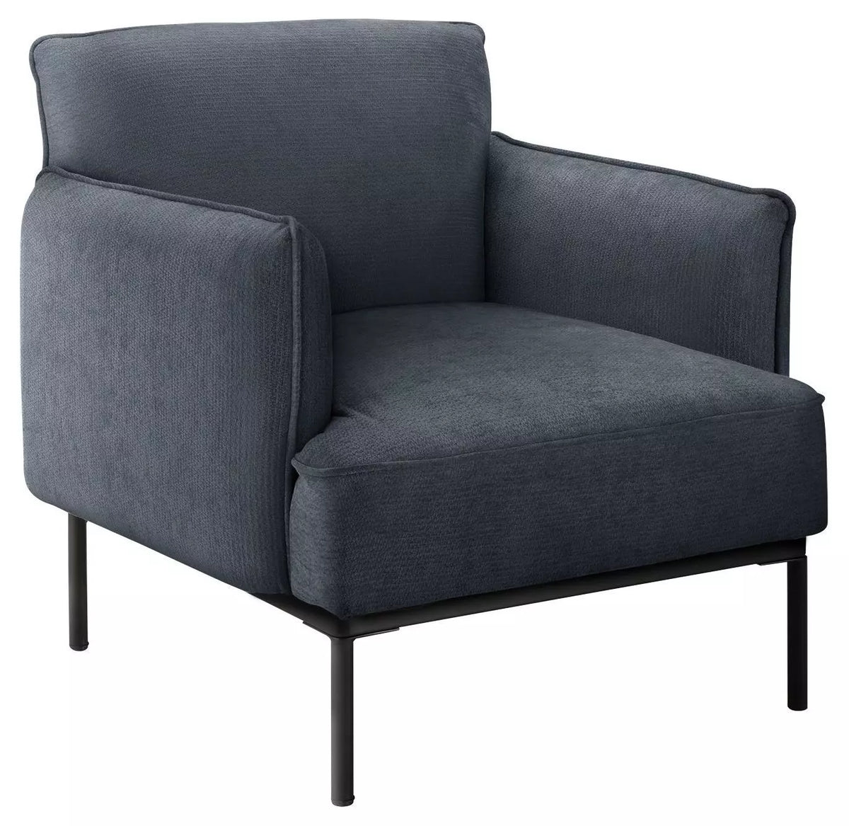 Chaise d'appoint Antoinette TOCO Meubles bleue, vue de face sur fond blanc