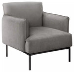 Chaise d'appoint Antoinette TOCO Meubles grise, vue de face sur fond blanc