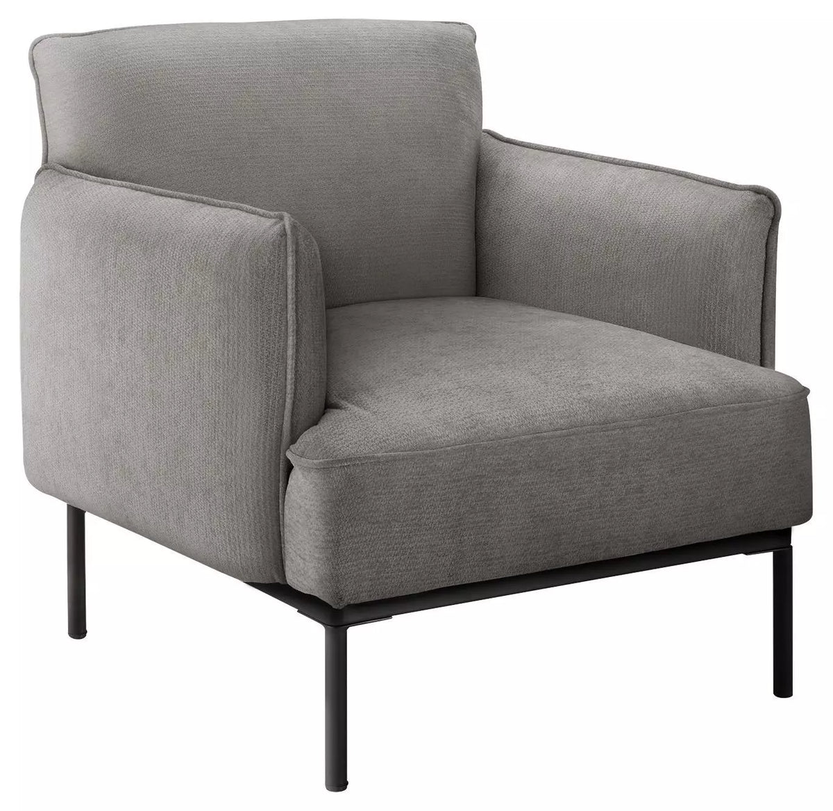Chaise d'appoint Antoinette TOCO Meubles grise, vue de face sur fond blanc
